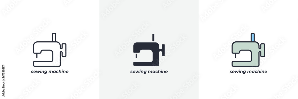 sewing machine icon. Line, solid and filled outline colorful version, outline and filled vector sign. Idea Symbol, logo illustration. Vector graphics sewing machine icon. Line, solid and filled outline colorful version, outline and filled vector sign. Idea Symbol, logo illustration. Vector graphics