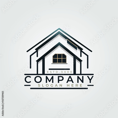 Minimalist modern Luxury Real Estate Home Logo Design