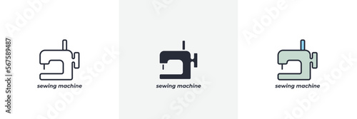 sewing machine icon. Line, solid and filled outline colorful version, outline and filled vector sign. Idea Symbol, logo illustration. Vector graphics