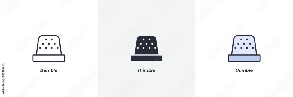 thimble icon. Line, solid and filled outline colorful version, outline and filled vector sign. Idea Symbol, logo illustration. Vector graphics thimble icon. Line, solid and filled outline colorful version, outline and filled vector sign. Idea Symbol, logo illustration. Vector graphics