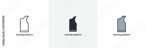 sewing pattern icon. Line, solid and filled outline colorful version, outline and filled vector sign. Idea Symbol, logo illustration. Vector graphics