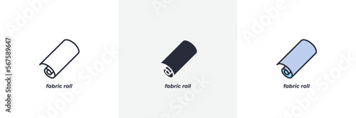 fabric roll icon. Line, solid and filled outline colorful version, outline and filled vector sign. Idea Symbol, logo illustration. Vector graphics