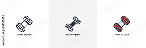 skein of yarn icon. Line, solid and filled outline colorful version, outline and filled vector sign. Idea Symbol, logo illustration. Vector graphics