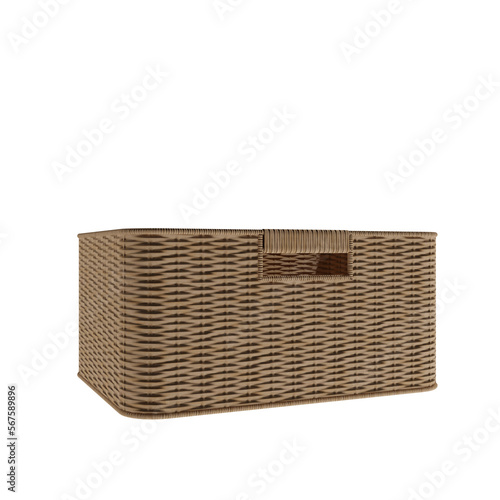 wicker basket in transparent background