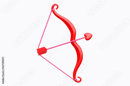 3d Cupid Arrow, Valentine 3d Illustration