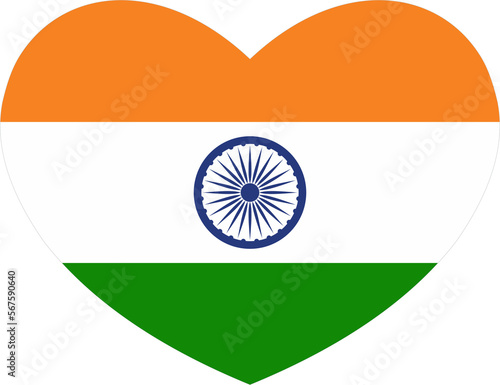 India flag heart shape 2023020274