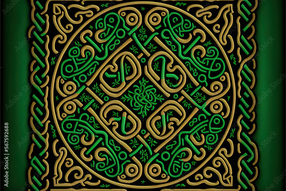Green Celtic Pattern, Generative AI