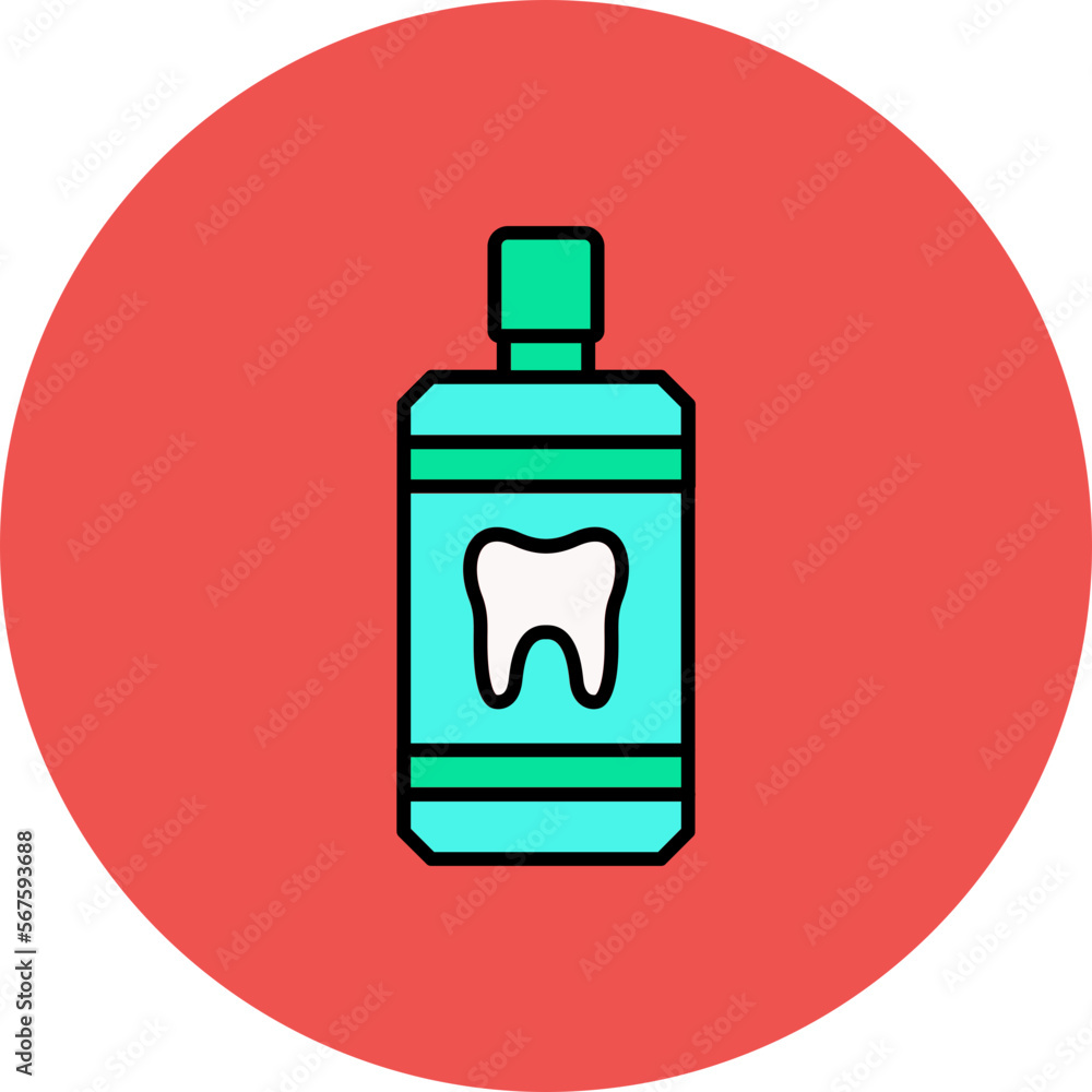 Mouthwash Multicolor Circle Filled Line Icon Mouthwash Multicolor Circle Filled Line Icon