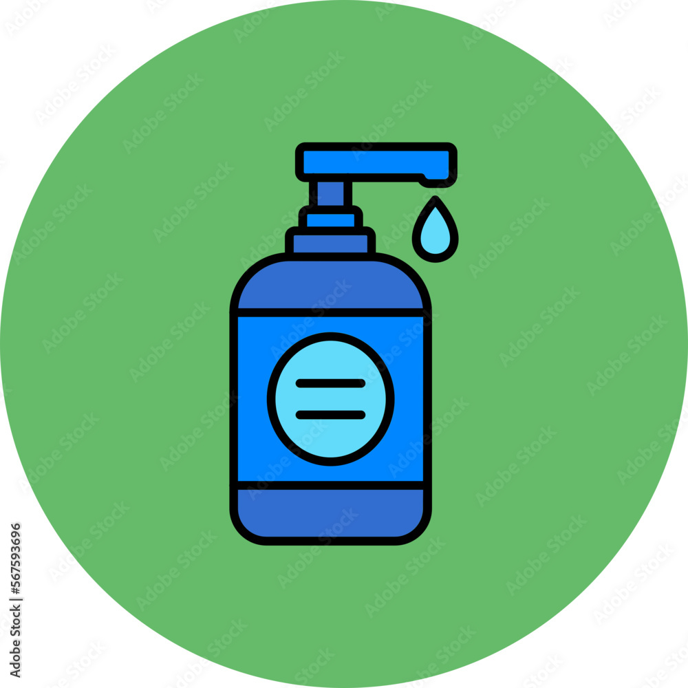 Obraz premium Hand Soap Multicolor Circle Filled Line Icon
