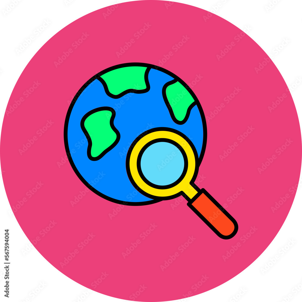 Research Multicolor Circle Filled Line Icon Research Multicolor Circle Filled Line Icon