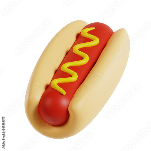 Naklejka 3d Hot Dog Model