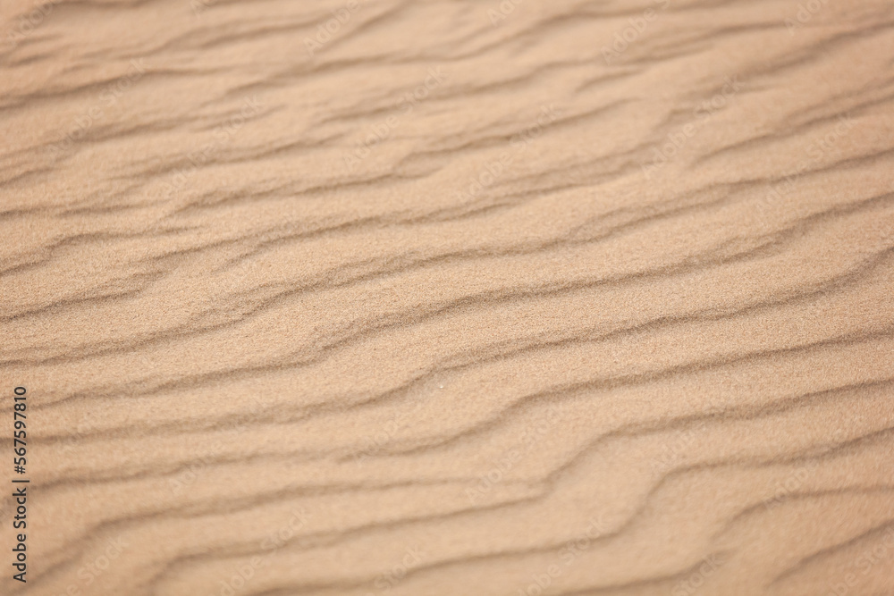 Top view of beautiful golden sand dunes with ripples in desert Top view of beautiful golden sand dunes with ripples in desert