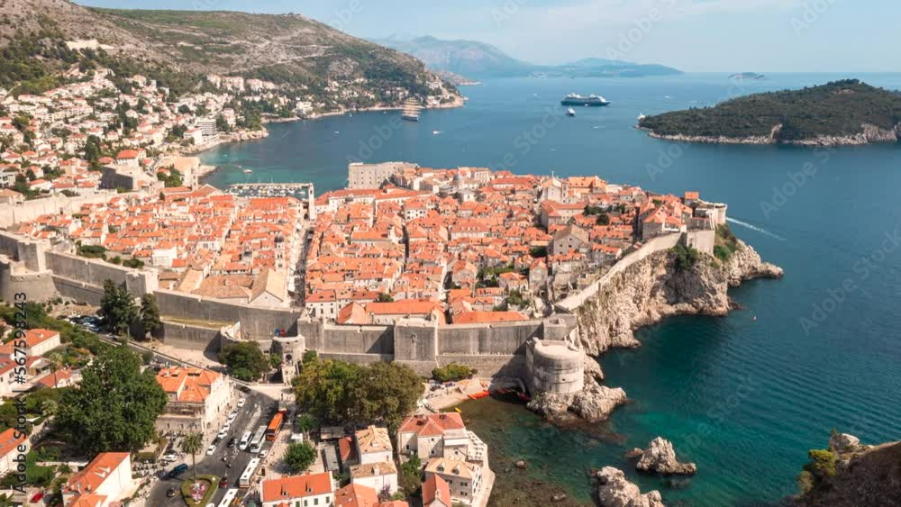 Aerial hyperlapse of Dubrovnik's old city, home to King's Landing in Game of Thrones. Aerial hyperlapse of Dubrovnik's old city, home to King's Landing in Game of Thrones.