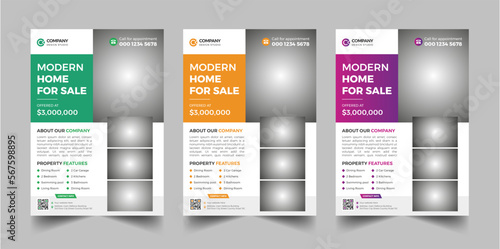 Creative and modern real estate business flyer template design