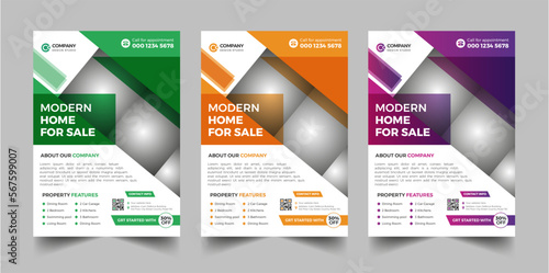 Creative and modern real estate business flyer template design