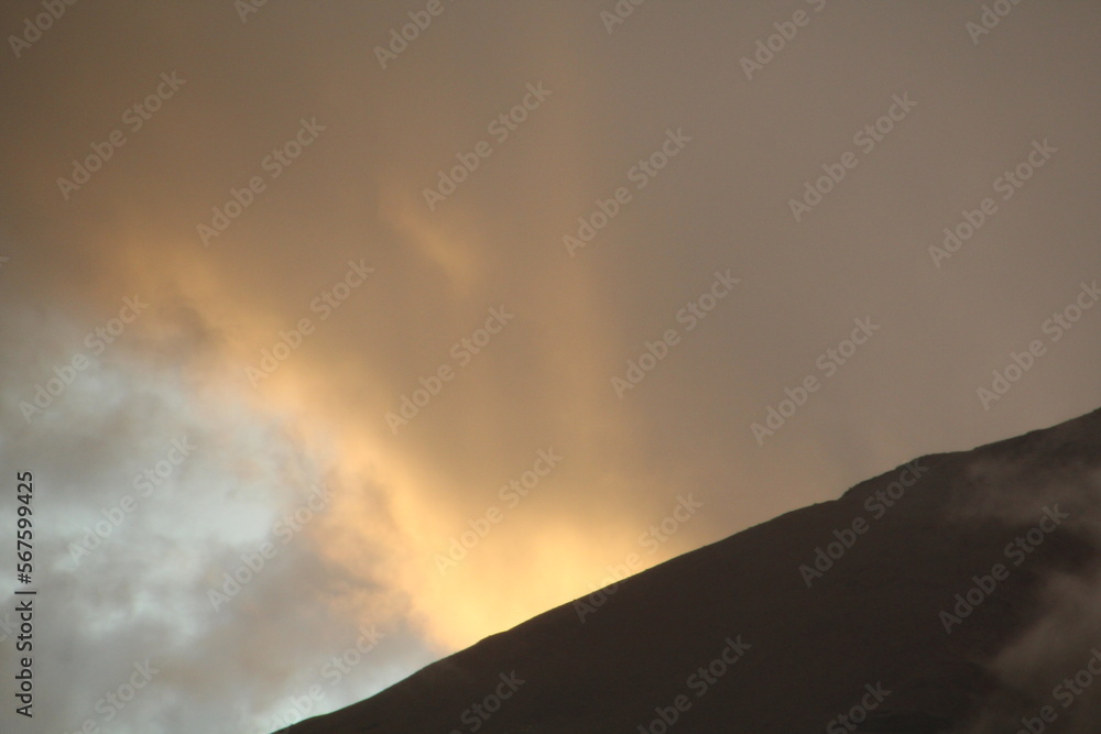 clouds over the mountains