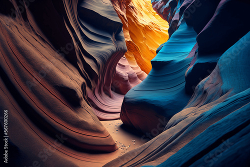 Colourful canyon texture background illustration. photo