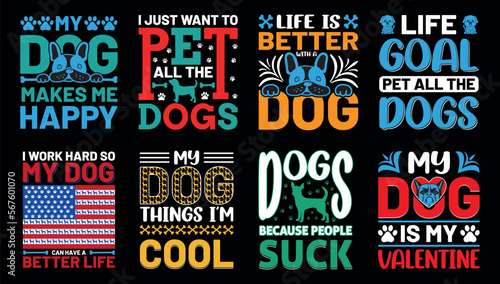 Dog Typography T Shirt Design Bundle