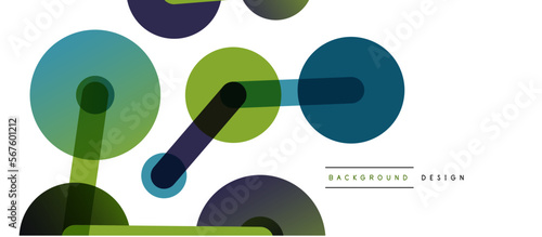 Abstract background. Round dots connected by lines. Trendy techno business template for wallpaper, banner, background or landing