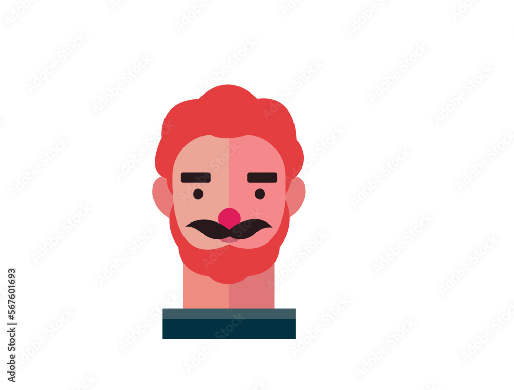 Fototapeta premium Cartoon style Emoji character. boy profile photo icon, man portraits. User photo. Perfect for coloring book, textiles, icon, web, painting, book, t-shirt print. flat face design character isolated.