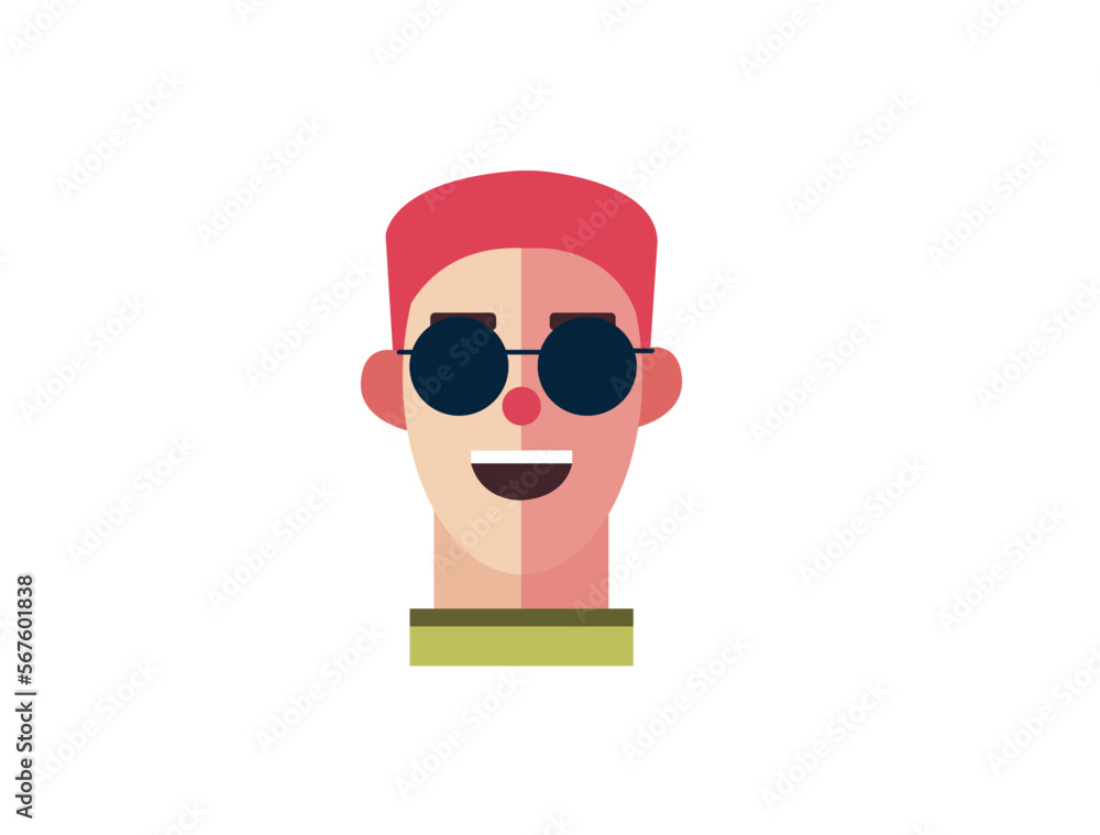 Cool Man profile photo icon, Profile Icon Male Head. Face Flat Design Vector Illustration. Perfect for coloring book, textiles, icon, web, painting, books, t-shirt print. Cool Man profile photo icon, Profile Icon Male Head. Face Flat Design Vector Illustration. Perfect for coloring book, textiles, icon, web, painting, books, t-shirt print.