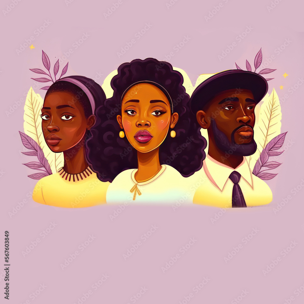 Black history month illustration graphic design copy space background. Black live matter concept. Generative ai. Black history month illustration graphic design copy space background. Black live matter concept. Generative ai.