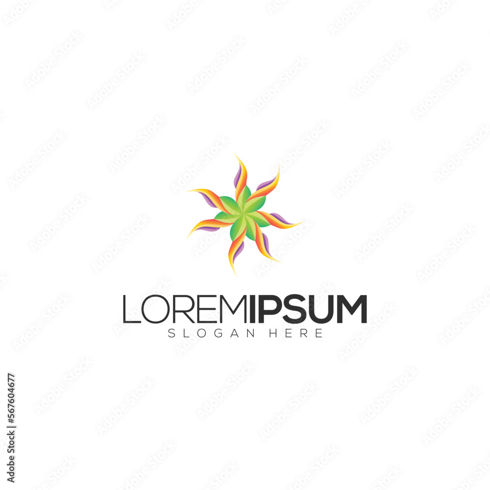 Fototapeta premium Awesome Abstract Leaf Flower Premium Logo Vector