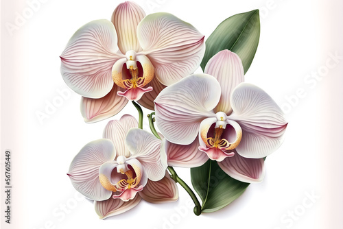 Orchid Flowers  Illustration  Generative AI