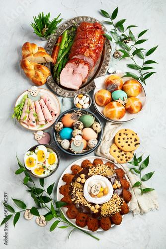 Wallpaper Mural Traditional Easter celebration dinner, Easter holiday party. Torontodigital.ca