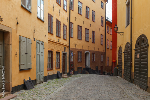 STOCKHOLM  SWEDEN - AUGUST 24  2022  Streets of Gamla Stan  old town 