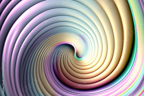 Psychic waves bold metallic color tone abstract background. Generative ai.