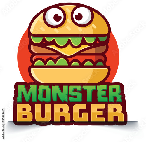monster burger mascot logo design