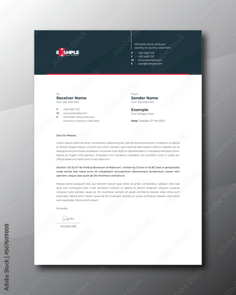 Business Letterhead Clean Template Design