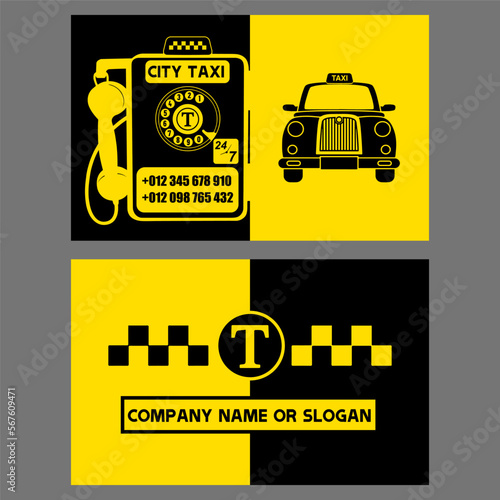 taxi driver or company business card in retro design
