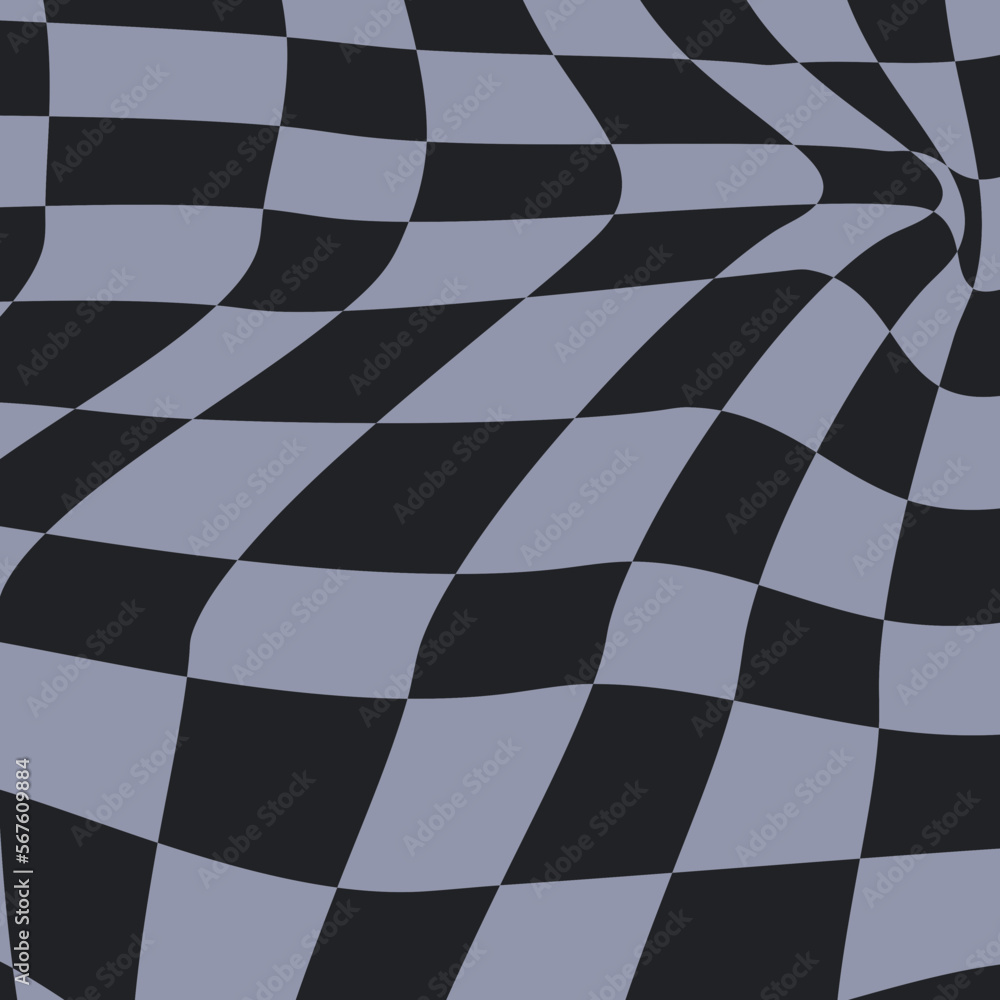 trendy cool distorted checkerboard decoration