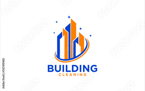 Building Cleaning Service Business logo design templates