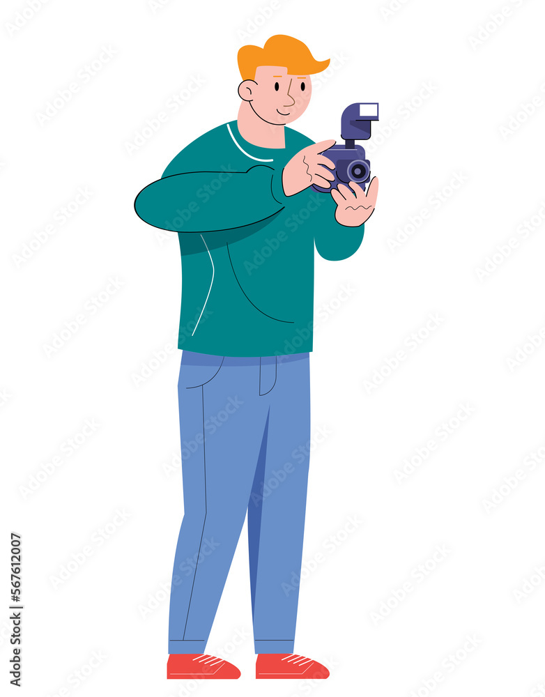 character with camera take a photo character with camera take a photo