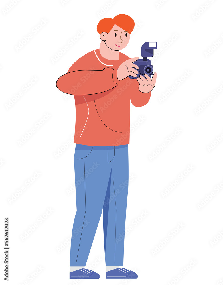 character with camera take a photo character with camera take a photo