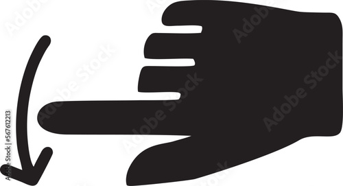 Hand icon symbol in black vector image , illustration of the human finger
