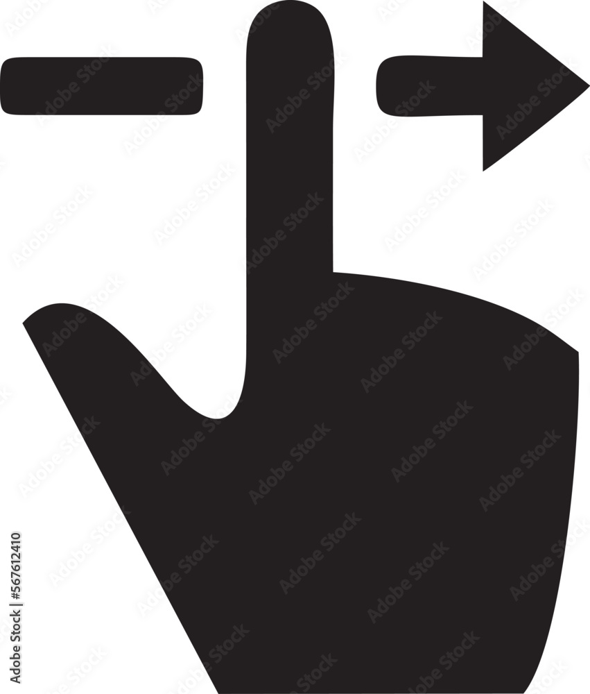 Hand icon symbol in black vector image , illustration of the human finger Hand icon symbol in black vector image , illustration of the human finger