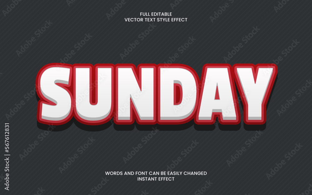 sunday text effect