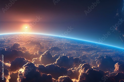 Fotografia, Obraz Creation of heaven and earth. Generative AI