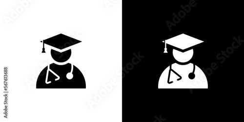 College, Graduation cap, Campus, Education logo design and medical doctor logo illustration graphic design.