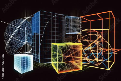 Linear Algebra Abstract Shapes Wallpaper
 Generative AI