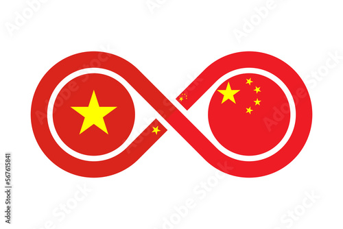 unity concept. vietnamese and chinese language translation icon. vector illustration isolated on white background