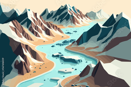 Glaciers and the icebergs of Antarctica nature landscape