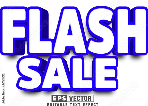 Flash sale 3d editable text effect vector template