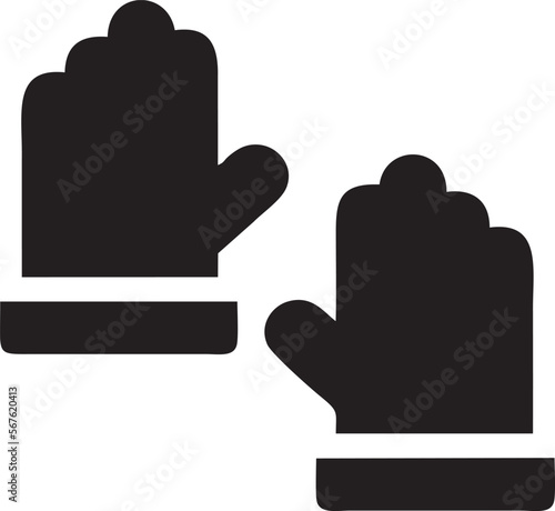Hand icon symbol in black vector image , illustration of the human finger