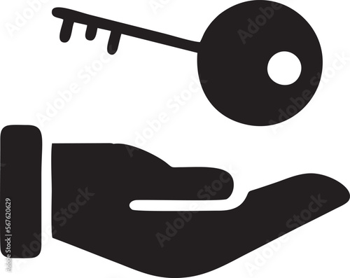 Hand icon symbol in black vector image , illustration of the human finger
