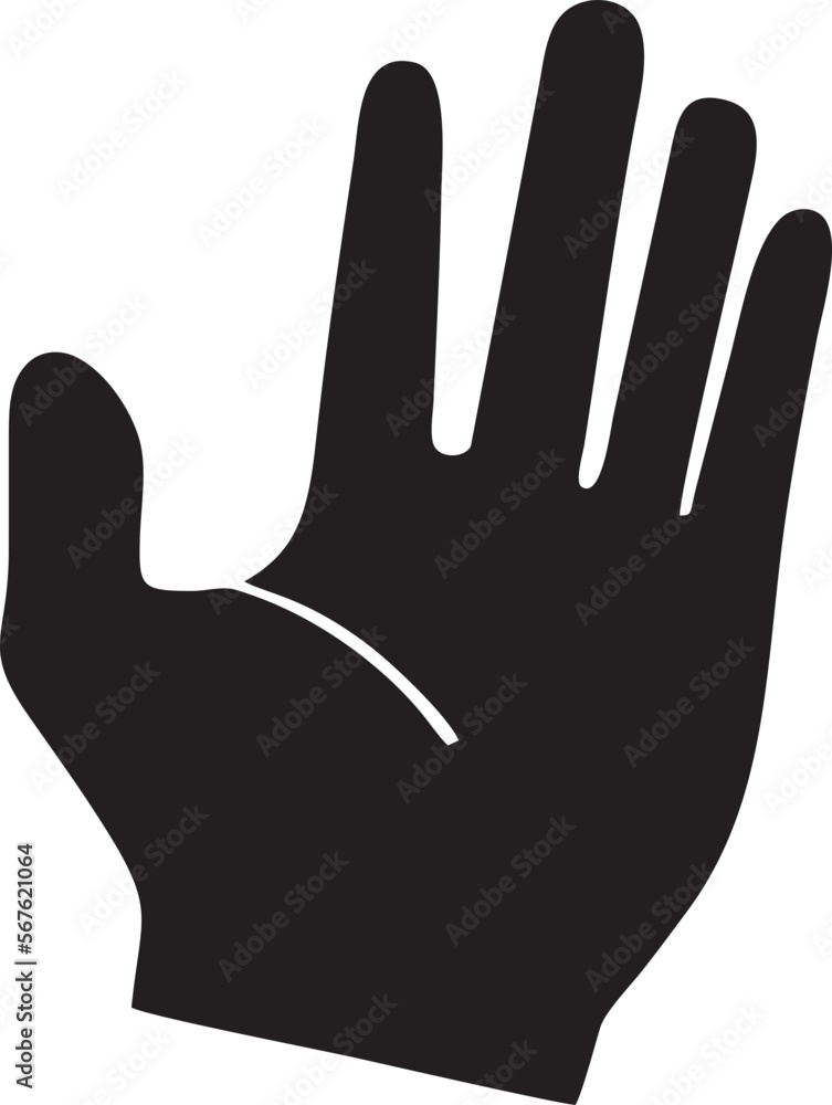 Hand icon symbol in black vector image , illustration of the human finger Hand icon symbol in black vector image , illustration of the human finger